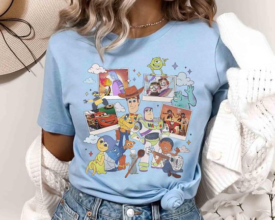 Discover Vintage Disneyyy Pixar Characters Photos Shirt, toy stories, Up, Remy, Monster INC, carss, Incredible, Disneyyy Vacation Shirt, Disneyyy Trip Shirt