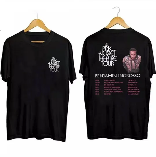 Discover Benjamin Ingrosso Pink Velvet Theatre Tour 2025 T-Shirt