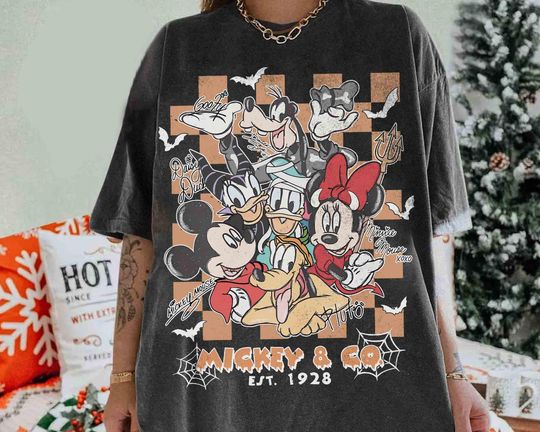 Discover Mickeyy & Friends Halloween Vintage T-Shirt, Mickeyy And Co Est 1928 Shirt