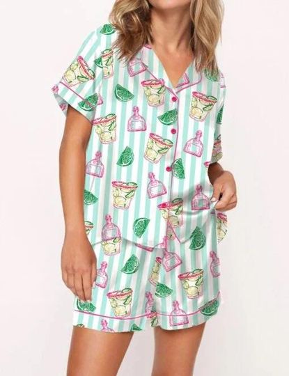 Discover Spicy Margarita Silky Satin Pajama Set For Women