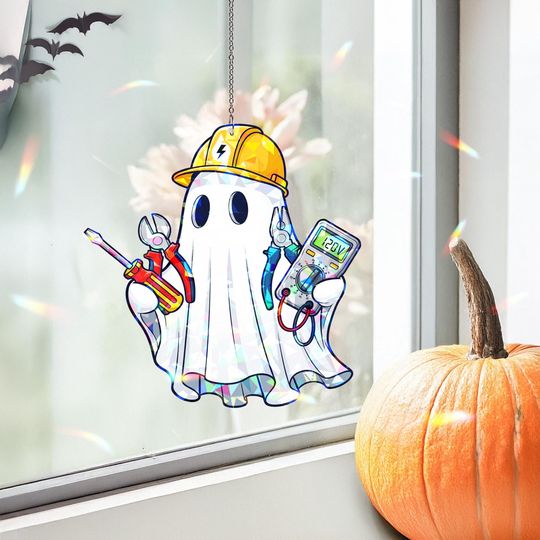Discover Electrician Ghost Hologram, Halloween Ghost Suncatcher, Halloween Home Decor