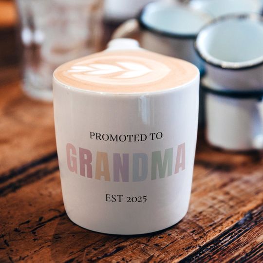 Discover Promoted to Grandma EST 2025 Gift Espresso Cup