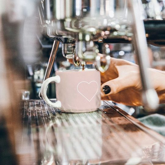 Discover Modern Pastel Pink & Minimalist Heart Lovely Gift Espresso Cup