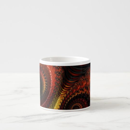 Discover Black,orange Fractal Art Espresso mug