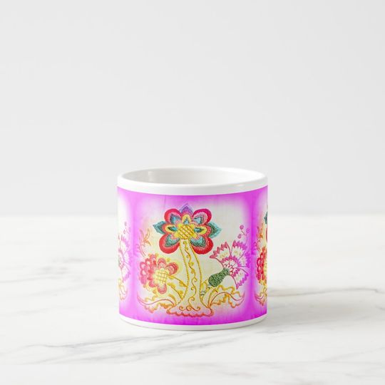 Discover pink palm trees espresso mug