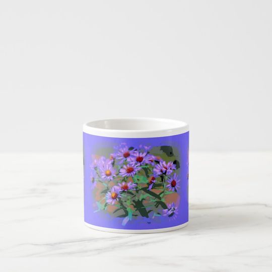 Discover purple asters espresso mug