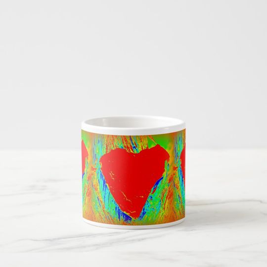Discover red hearts espresso mug