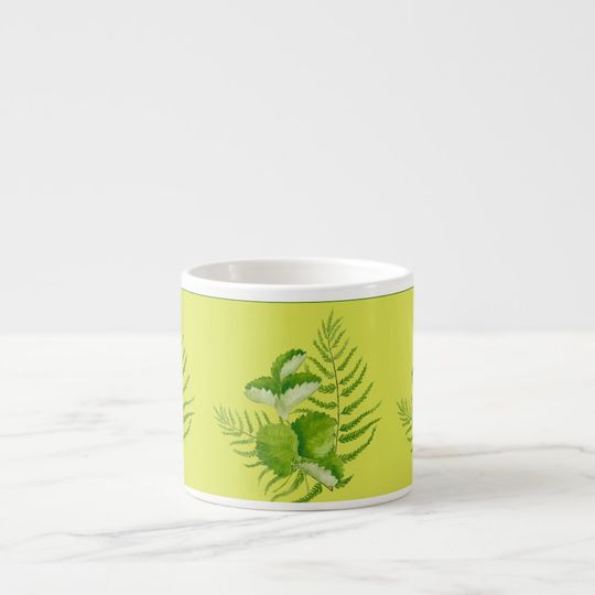 Discover Forms in Green on an Espresso Mug