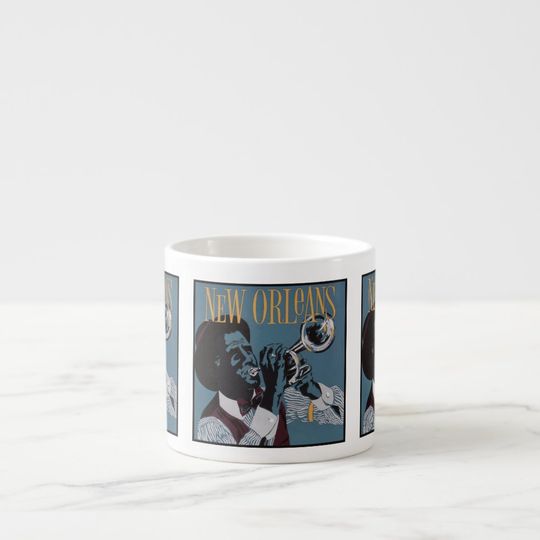 Discover New Orleans Music espresso mug