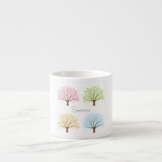 Discover Spring Summer Autumn Winter Trees Espresso Mug