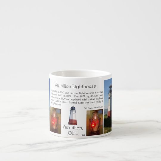 Discover Vermilion Lighthouse espresso mug