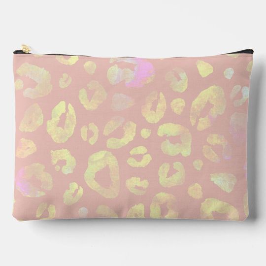 Discover Metallic Pink Leopard Pattern Accessory Pouch