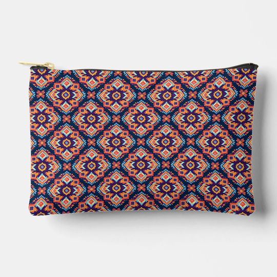 Discover Colorful Aztec Geometric Pattern Accessory Pouch
