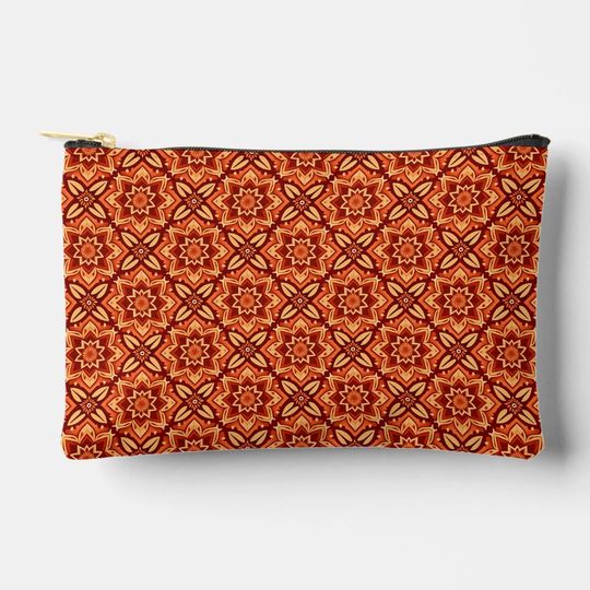 Discover Vintage Boho Starburst Floral Pattern Accessory Pouch