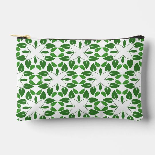 Discover Leaf Pattern, Pattern Of Leaves, Green Leaves Accessory Pouch