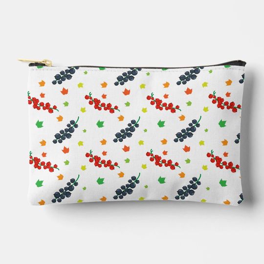 Discover Pattern Of Berries, Redberry, Blueberry, Fruit Accessory Pouch