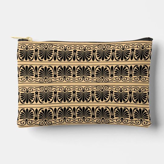 Discover Greek Mediterranean Arabesque Pattern Brown Accessory Pouch