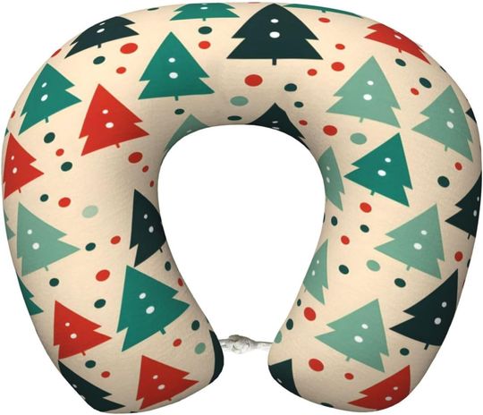 Discover Travel Pillows Colorful Christmas Tree U-Shaped Travel Neck Pillows