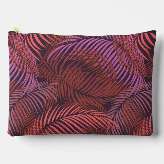 Discover Leaf Seemless Pattern Accessory Pouch