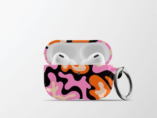 Discover Retro 70's Lava Flow AOP Airpods Case Cover