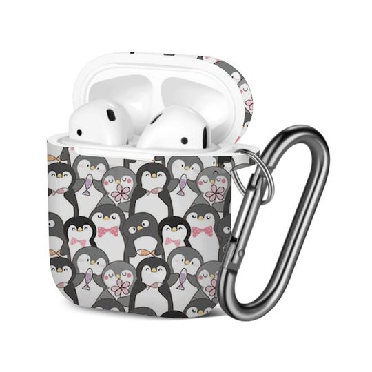 Discover Cute Cartoon Penguin AOP Airpods Case Cover