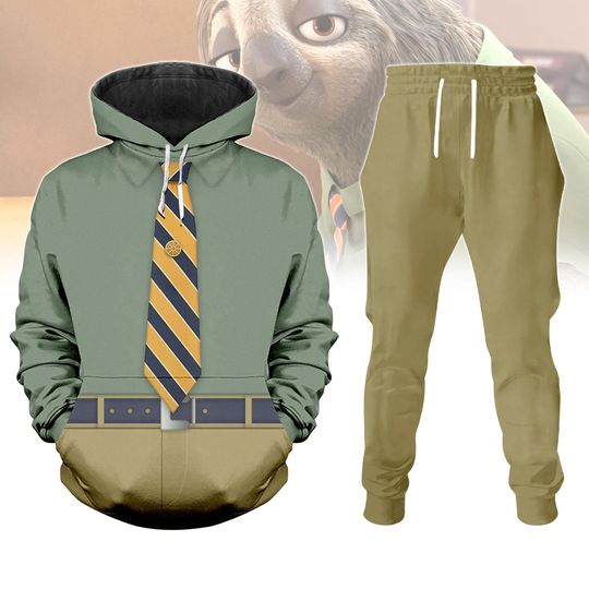 Discover Halloween Flash the Sloth Costume Hoodie, Men Joggers, Disneyyy Zootopiaa Cosplay Costume