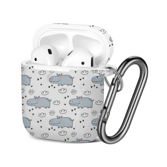 Discover Cute Hippo AOP Airpods Case Cover