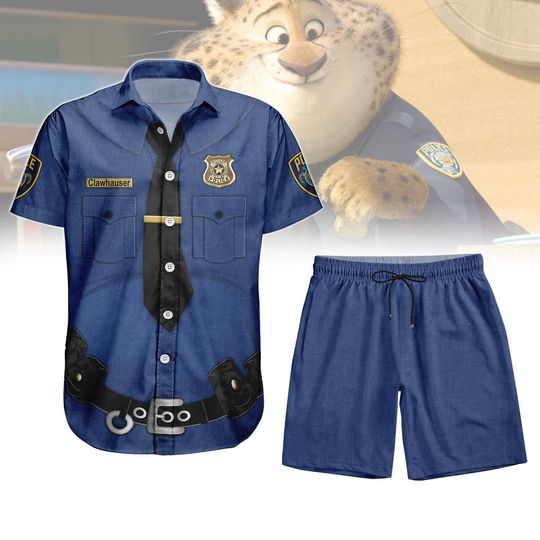 Discover Clawhauser Button Shirt, Men Shorts, Disneyyy Zootopiaa Cosplay Costume, animall kingdom, Disneyyland Shirt, Disneyyy World, Halloween Gift