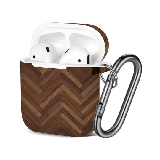 Discover Wood Parquet Texture Herringbone AOP Airpods Case Cover