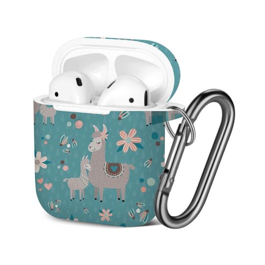 Discover Teal Mama Llama AOP Airpods Case Cover