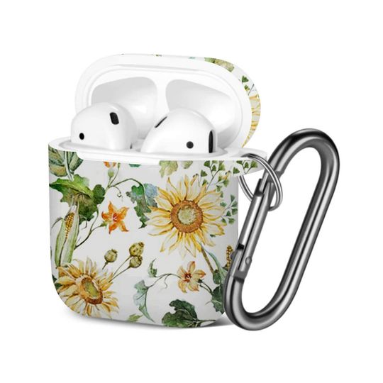 Discover Watercolor Bright Autumn Sunflowers AOP Airpods Case Cover