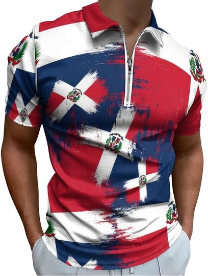 Discover Dry Fit Performance Zip Polo Shirts