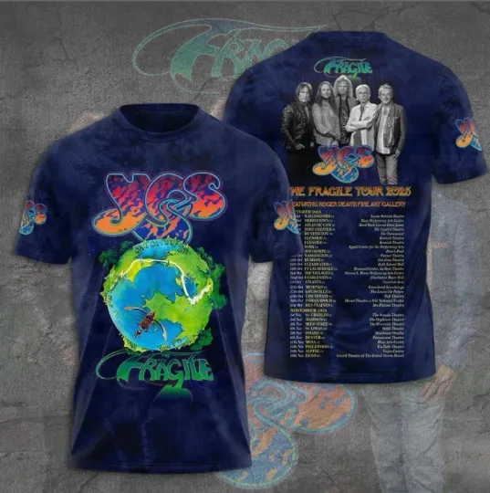 Discover Yes Band The Fragile Tour 2025 3D Printed T-Shirt   20D1922
