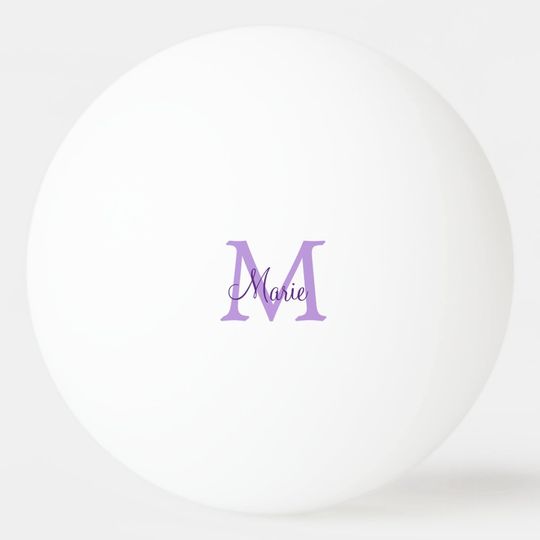 Discover Simple minimal add Name Monogram Pink Red Ping Pong Ball