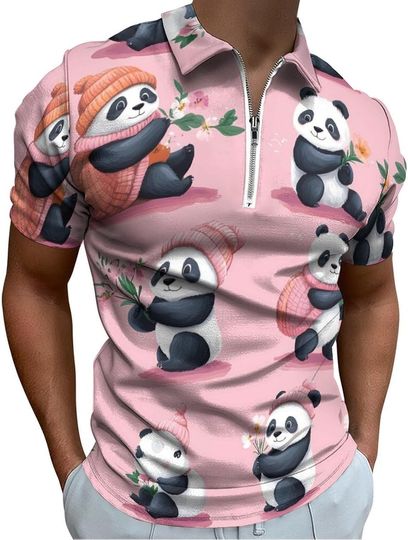 Discover Panda Zip Polo Shirts