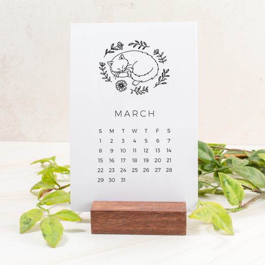 Discover 2026 Cozy Desk Calendar with Stand - Hygge Craft Calendar for Desktop