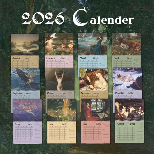 Discover 2026 Calendar I Whimsical Calendar I John Waterhouse Robert Hughes Calendar
