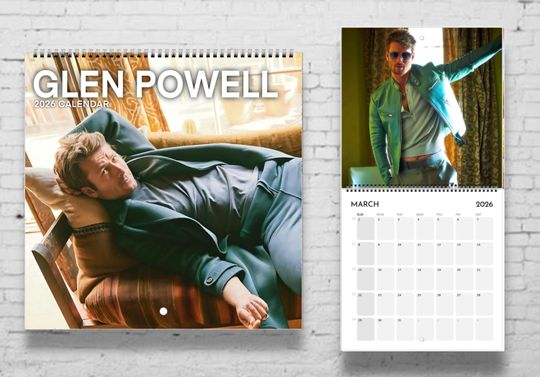 Discover 2026 Glen Powell Calendar | 2026 Calendar | Celebrity Calendar | Twisters | Glenn Powell Gift | Funny Gift for Friend | 2026 Wall Calendar