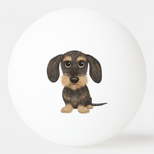 Discover Wirehaired Dachshund | Cute Cartoon Dog Teckel Ping Pong Ball