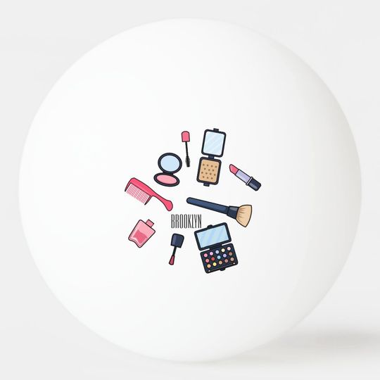Discover Cosmetics / make-up cartoon illustration ping pong ball