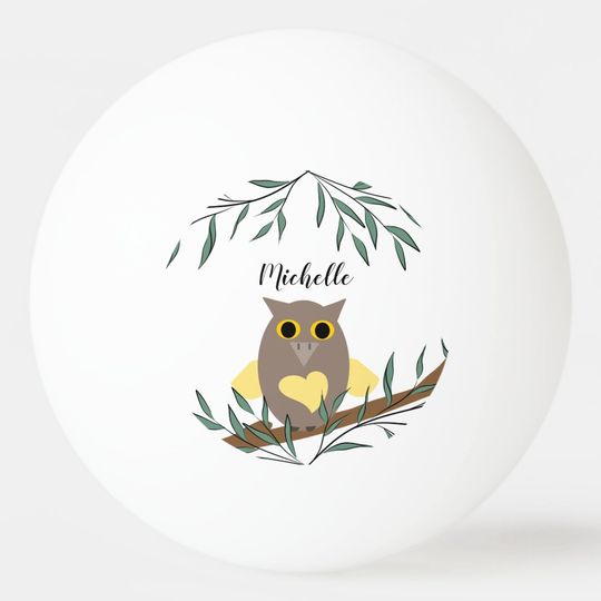 Discover Cartoon Owl Name Ping Pong Ball
