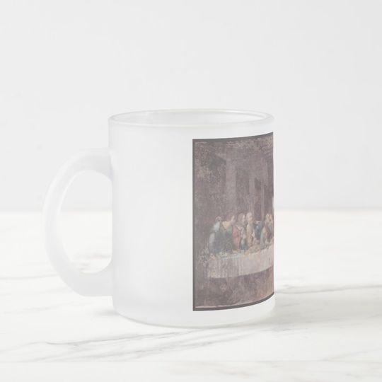 Discover Jesus "Yeshua" The Last Supper, Leonardo da Vinci Frosted Glass Coffee Mug
