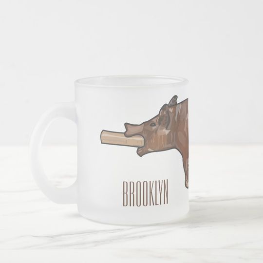Discover Pig roast / hog roast cartoon illustration frosted glass coffee mug
