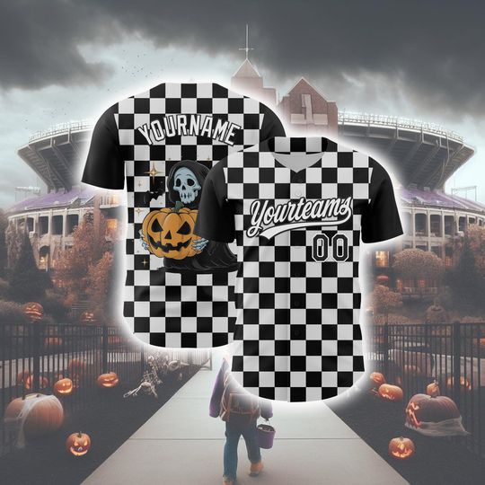 Discover Personalized Halloween Horror Baseball Jersey, Custom Black White 3d Halloween  Baseball Jersey, Kid - Adult Baseball Jersey Team