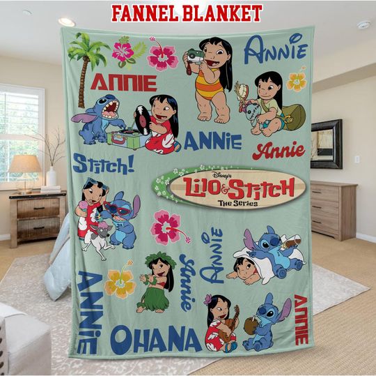 Discover Personalized Lilo Stitchh Watercolor Blanket, Wdw Disneyyland