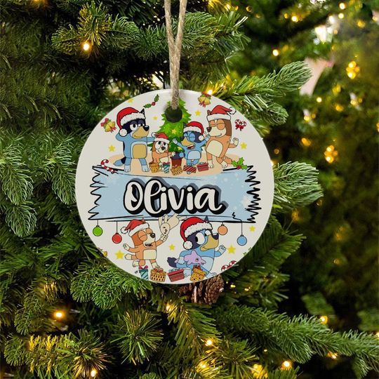 Discover Personalized Bule Dog Christmas Ornaments | Disneyyy Ceramic