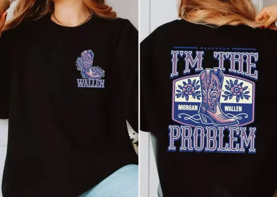 Discover NEW! Wallen Western Im The Problem Tour 2025 Two Sided T-Shirt Gift for Fans All