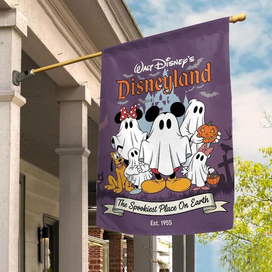 Discover Vintage Disneyyland Halloween Mickeyy Co Garden Flag, Mickeyy And Friends Halloween Flag, Halloween Party, Disneyyy Family Halloween JCPN05