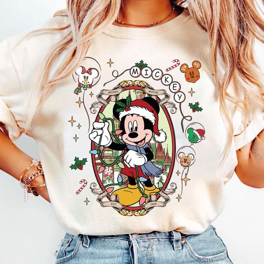 Discover Disneyyy Mickeyy and Friends Merry Christmas Shirt Retro Disneyyy Christmas Shirt Disneyyy Matching Couple Disneyyy Family Shirt