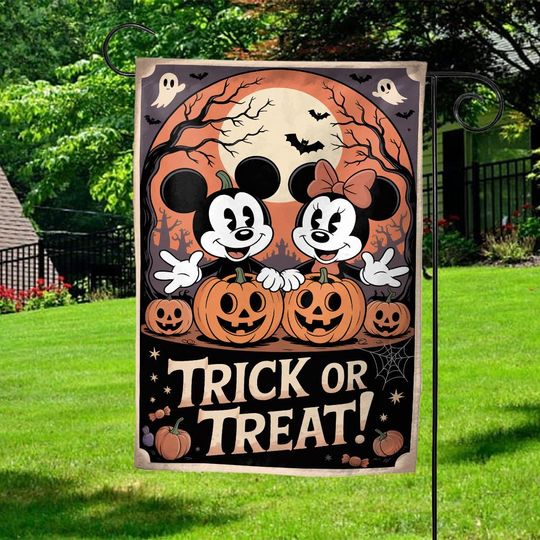 Discover Disneyyy Halloween Flag, Vintage Spooky Mouse and Friends, Mickeyy Boo Halloween Flag